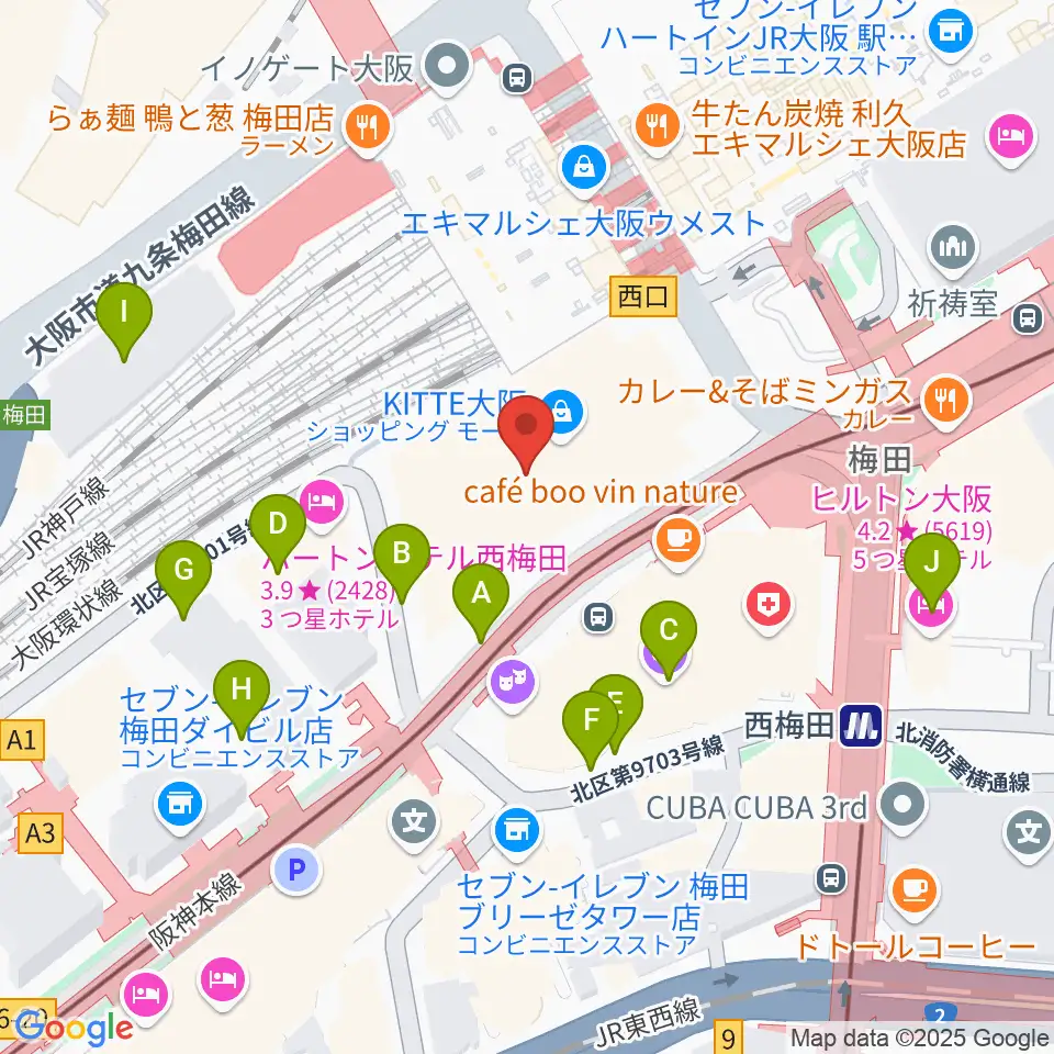 SkyシアターMBS周辺の駐車場・コインパーキング一覧地図