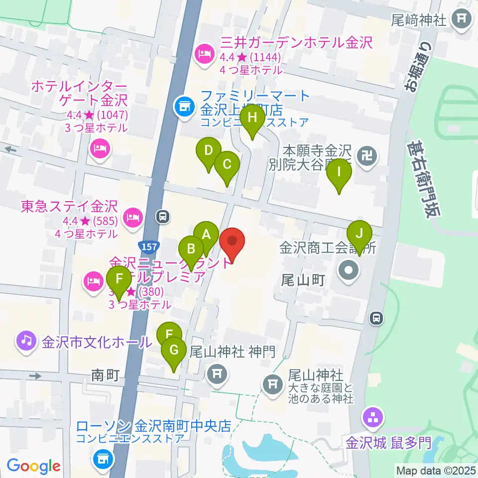 石川県文教会館周辺の駐車場・コインパーキング一覧地図