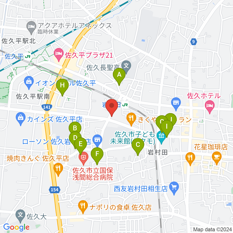 ヒオキ楽器 佐久平センター周辺の駐車場・コインパーキング一覧地図