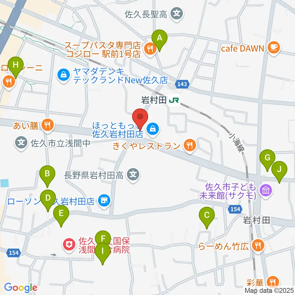ヒオキ楽器 佐久平センター周辺の駐車場・コインパーキング一覧地図