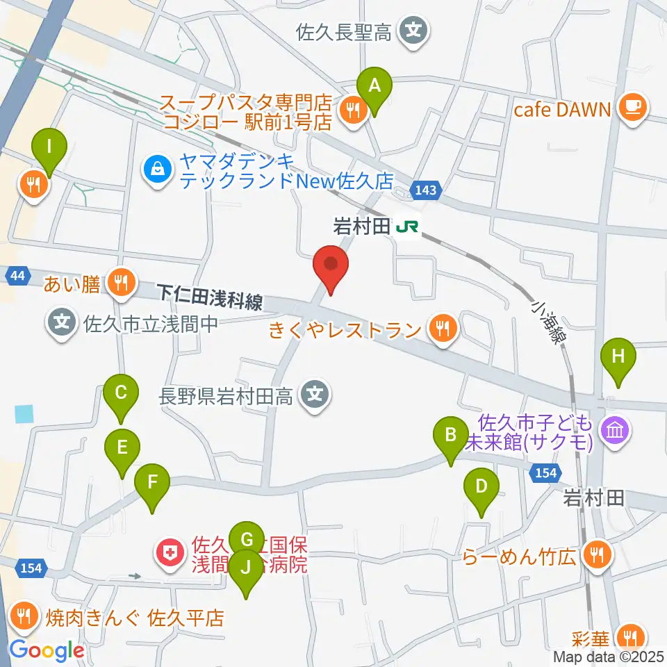 ヒオキ楽器 佐久平センター周辺の駐車場・コインパーキング一覧地図