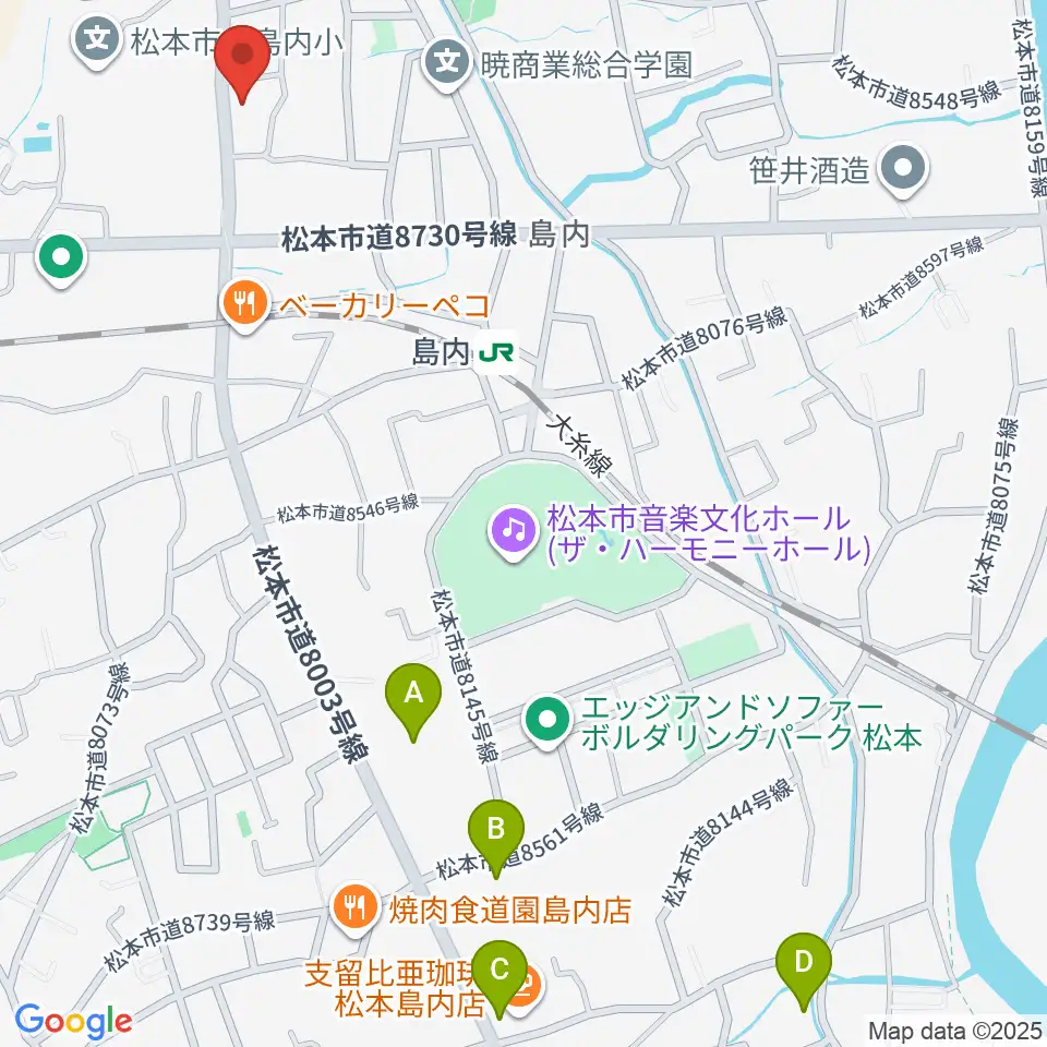 ミュージックプラザオグチ島内店周辺の駐車場・コインパーキング一覧地図