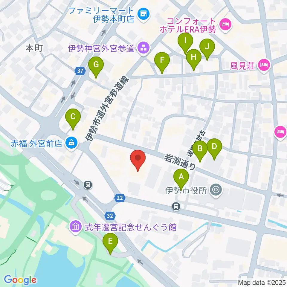 いせシティプラザ周辺の駐車場・コインパーキング一覧地図