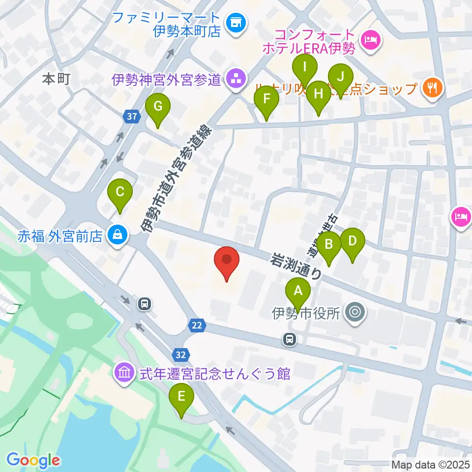 いせシティプラザ周辺の駐車場・コインパーキング一覧地図