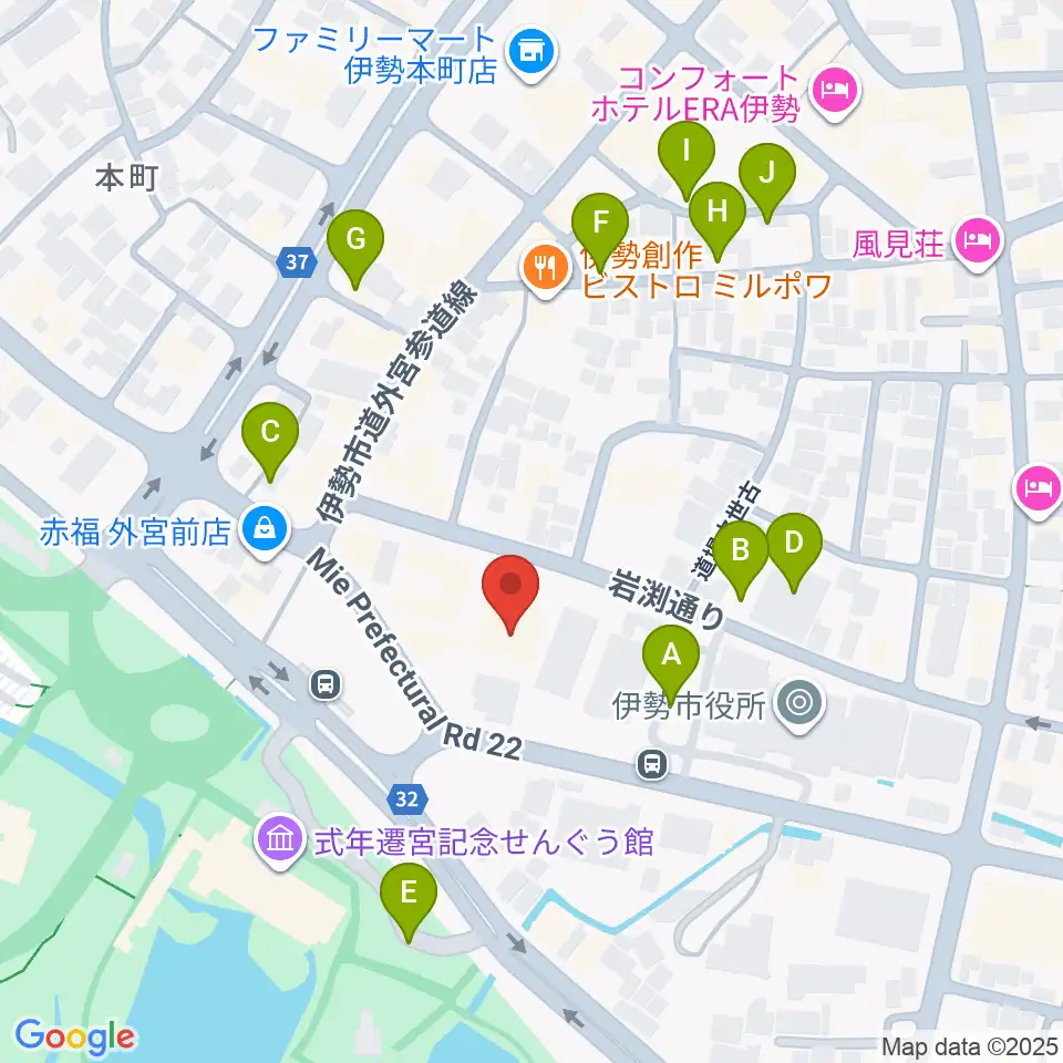 いせシティプラザ周辺の駐車場・コインパーキング一覧地図