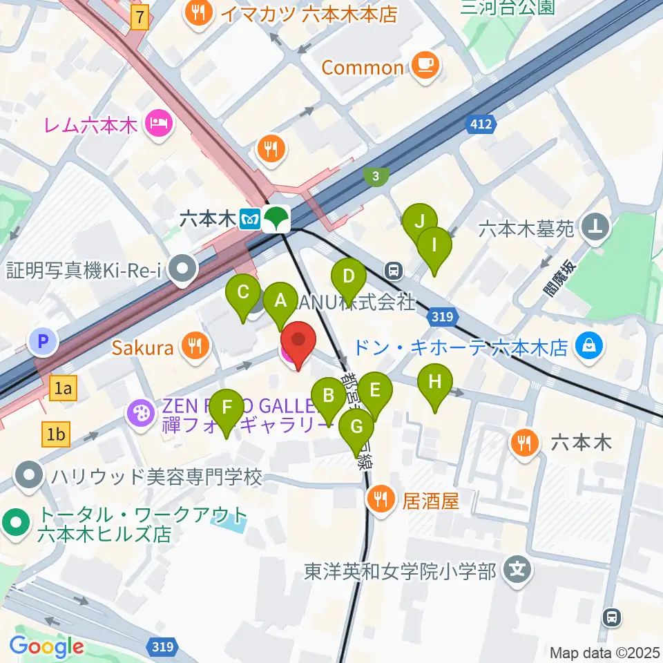 六本木ノチェーロ周辺の駐車場・コインパーキング一覧地図