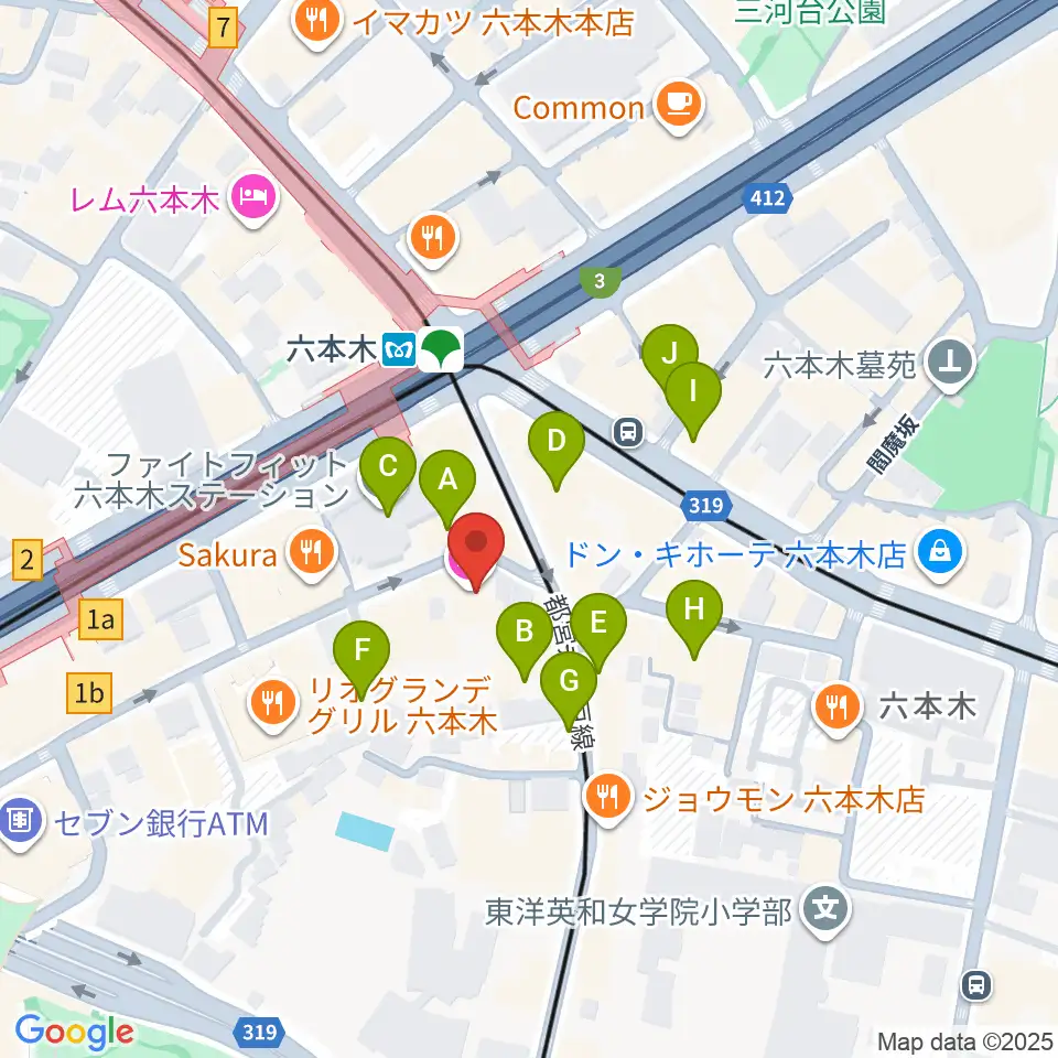 六本木ノチェーロ周辺の駐車場・コインパーキング一覧地図