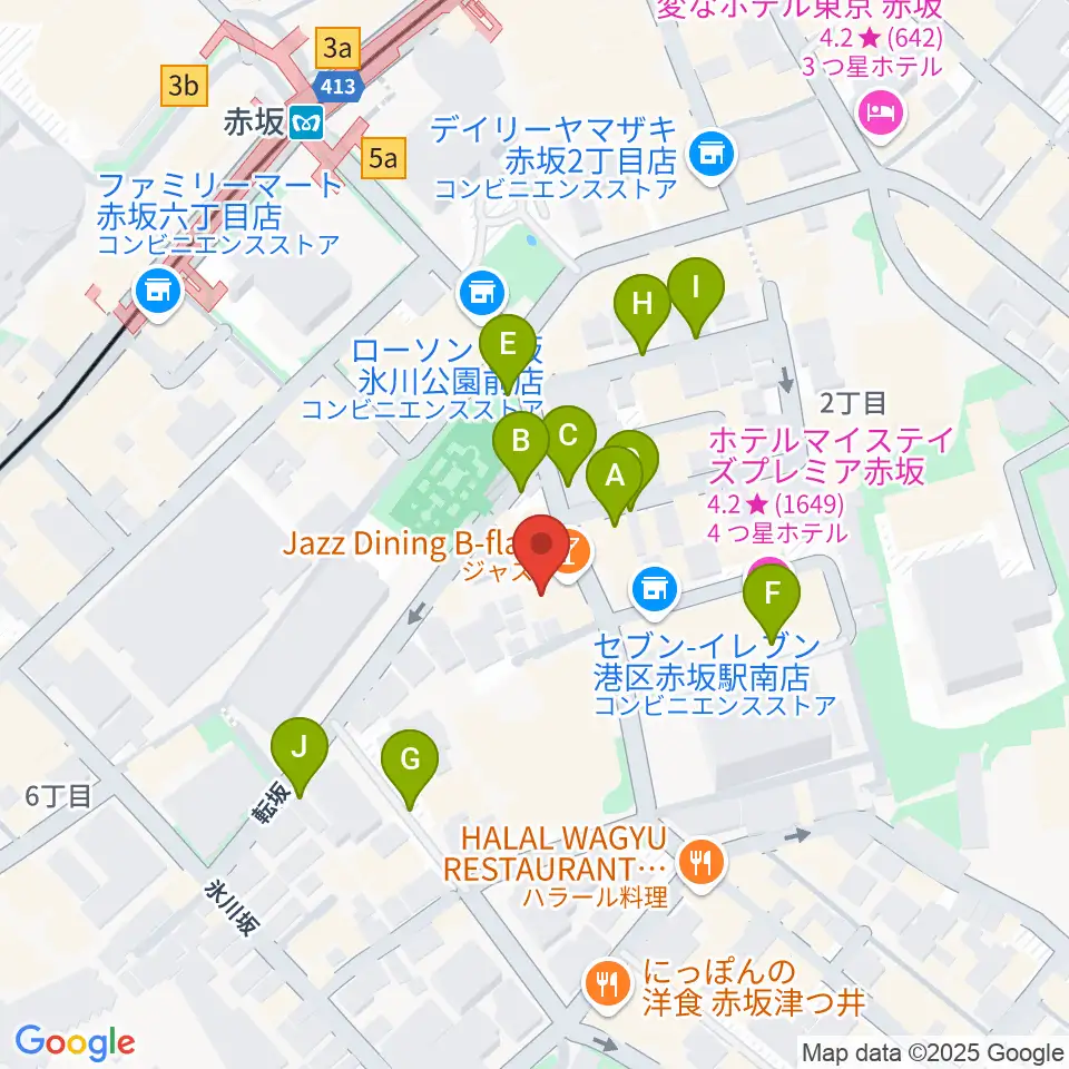 赤坂B flat周辺の駐車場・コインパーキング一覧地図