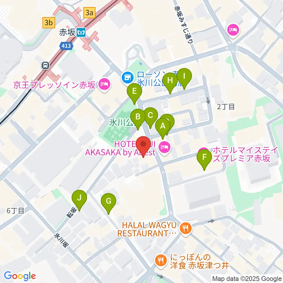 赤坂B flat周辺の駐車場・コインパーキング一覧地図