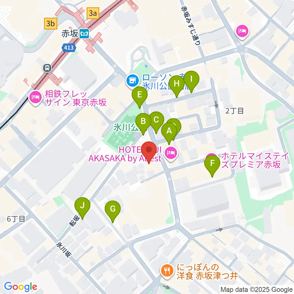 赤坂B flat周辺の駐車場・コインパーキング一覧地図