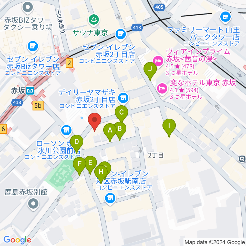 赤坂G's bar周辺の駐車場・コインパーキング一覧地図