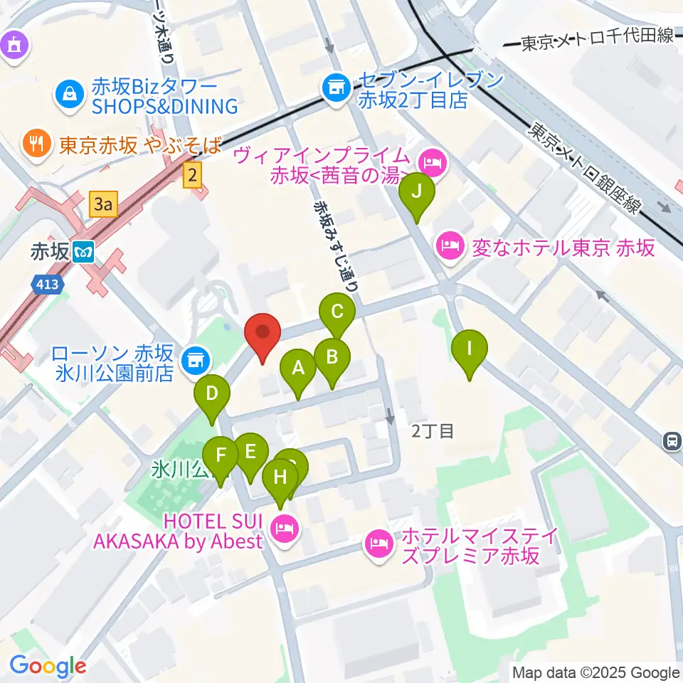 赤坂G's bar周辺の駐車場・コインパーキング一覧地図