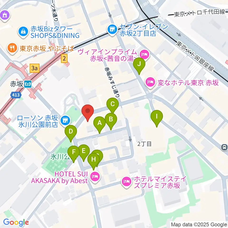 赤坂G's bar周辺の駐車場・コインパーキング一覧地図