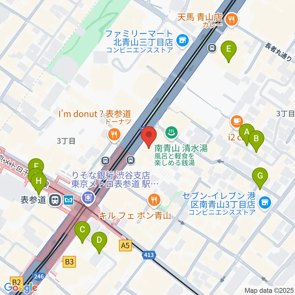 表参道ジャズバード周辺の駐車場・コインパーキング一覧地図