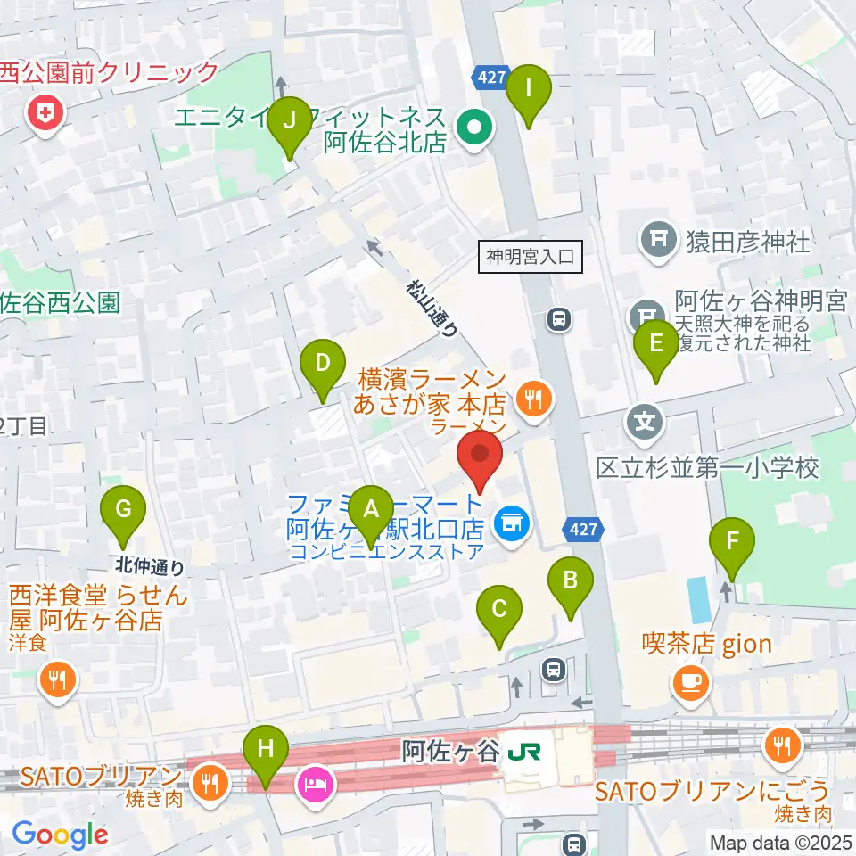 阿佐ヶ谷ラフォーレ周辺の駐車場・コインパーキング一覧地図