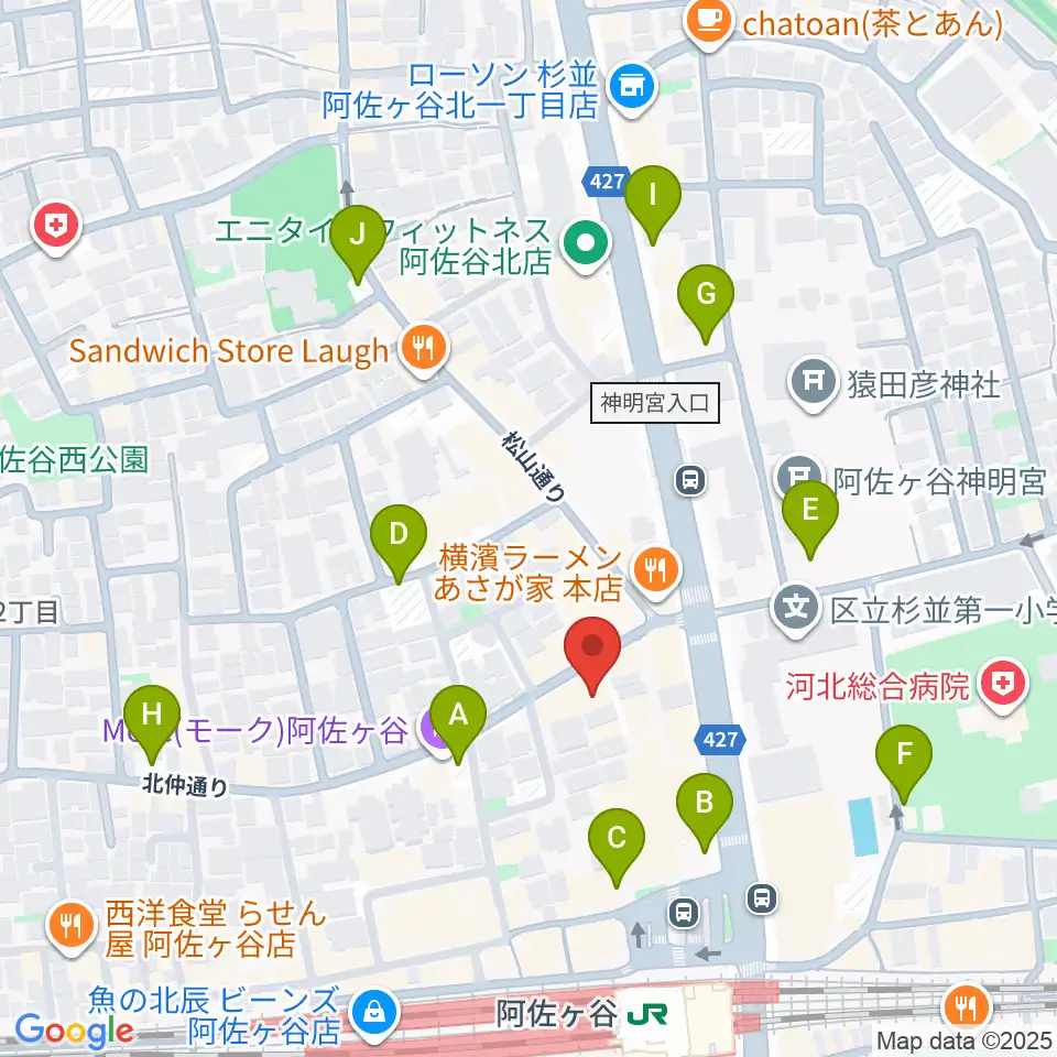 阿佐ヶ谷ラフォーレ周辺の駐車場・コインパーキング一覧地図