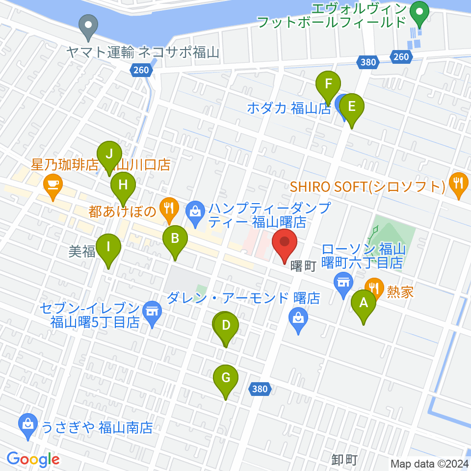 音楽館ピアノプラザ福山店周辺の駐車場・コインパーキング一覧地図