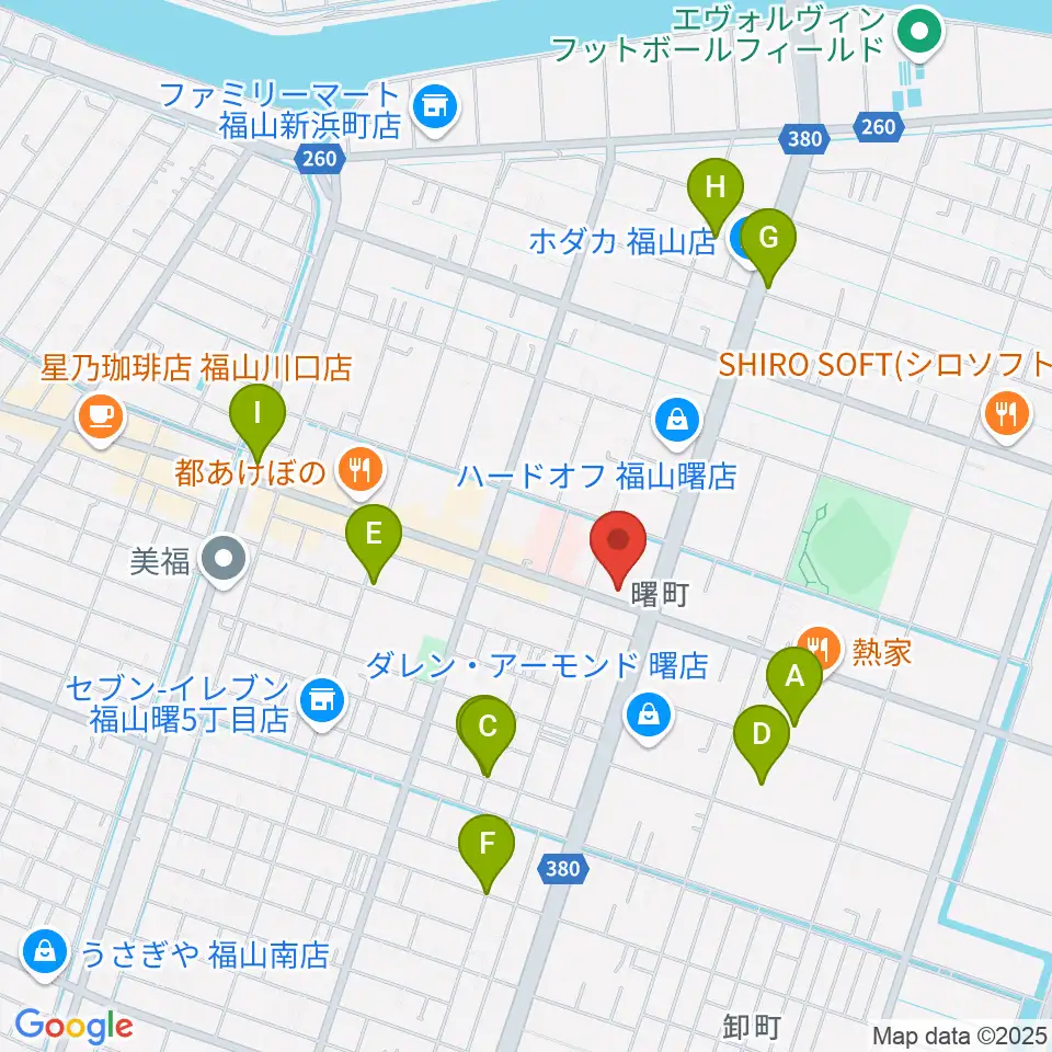 音楽館ピアノプラザ福山店周辺の駐車場・コインパーキング一覧地図