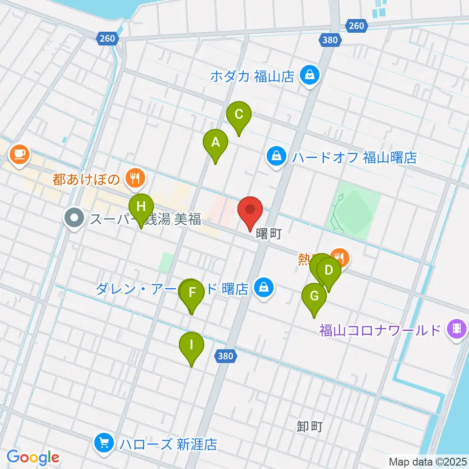 音楽館ピアノプラザ福山店周辺の駐車場・コインパーキング一覧地図