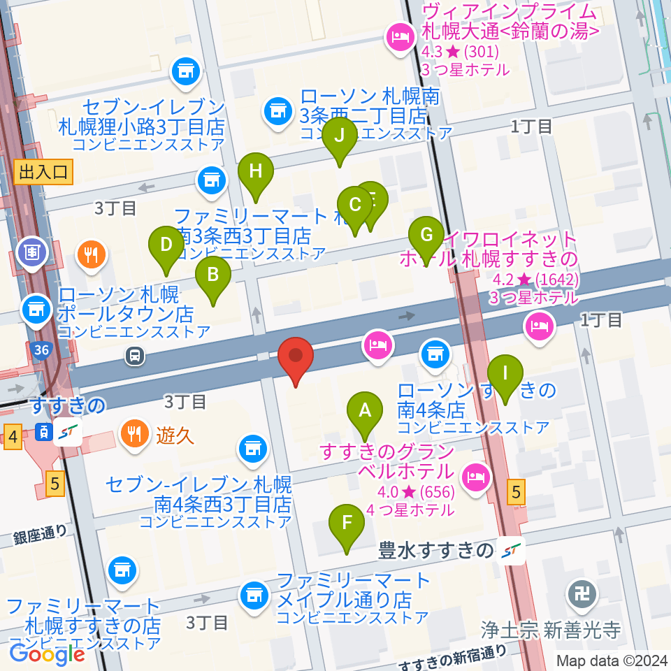 札幌クロスロード周辺の駐車場・コインパーキング一覧地図