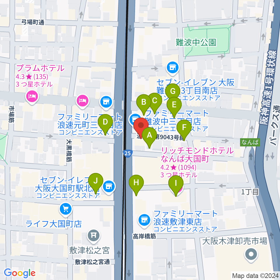 OMCグランドピアノスタジオ周辺の駐車場・コインパーキング一覧地図