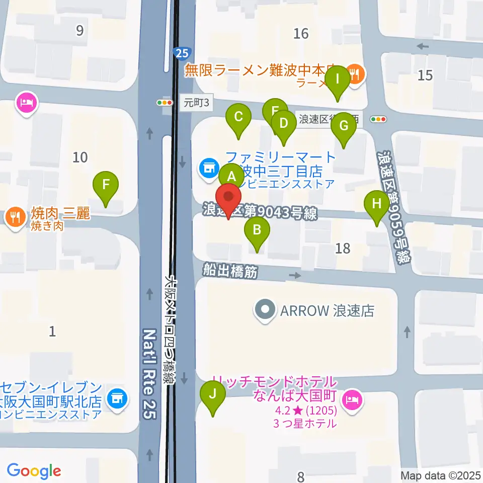 OMCグランドピアノスタジオ周辺の駐車場・コインパーキング一覧地図