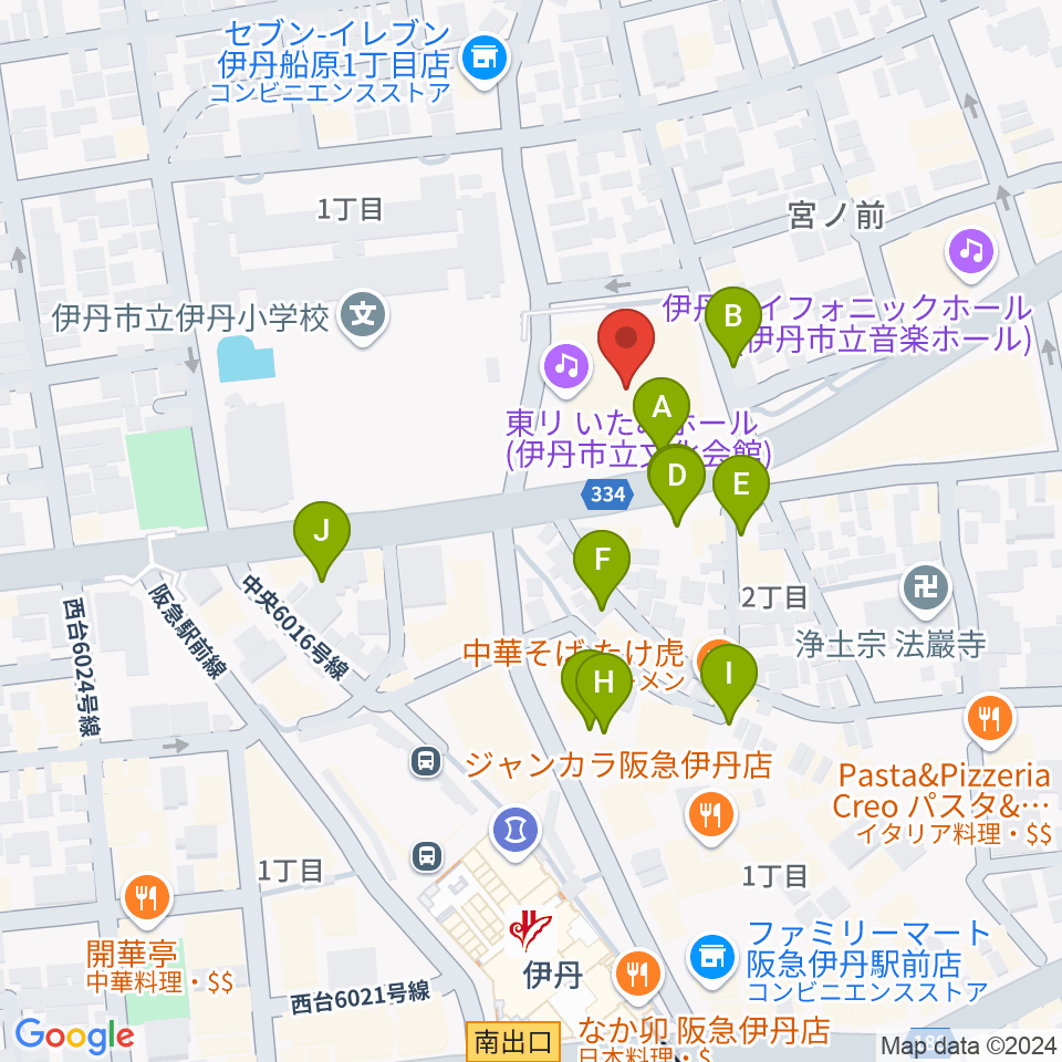 東リ いたみホール周辺の駐車場・コインパーキング一覧地図