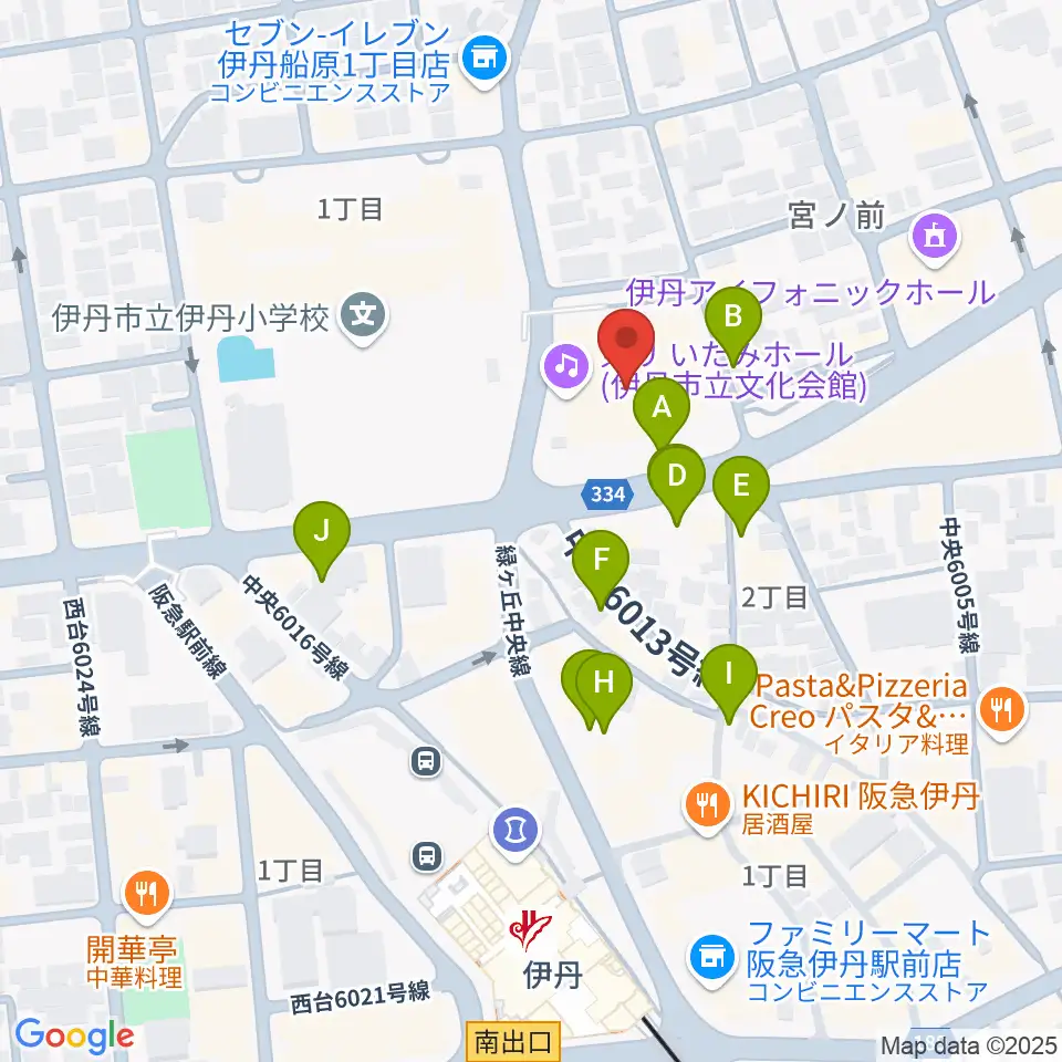 東リ いたみホール周辺の駐車場・コインパーキング一覧地図