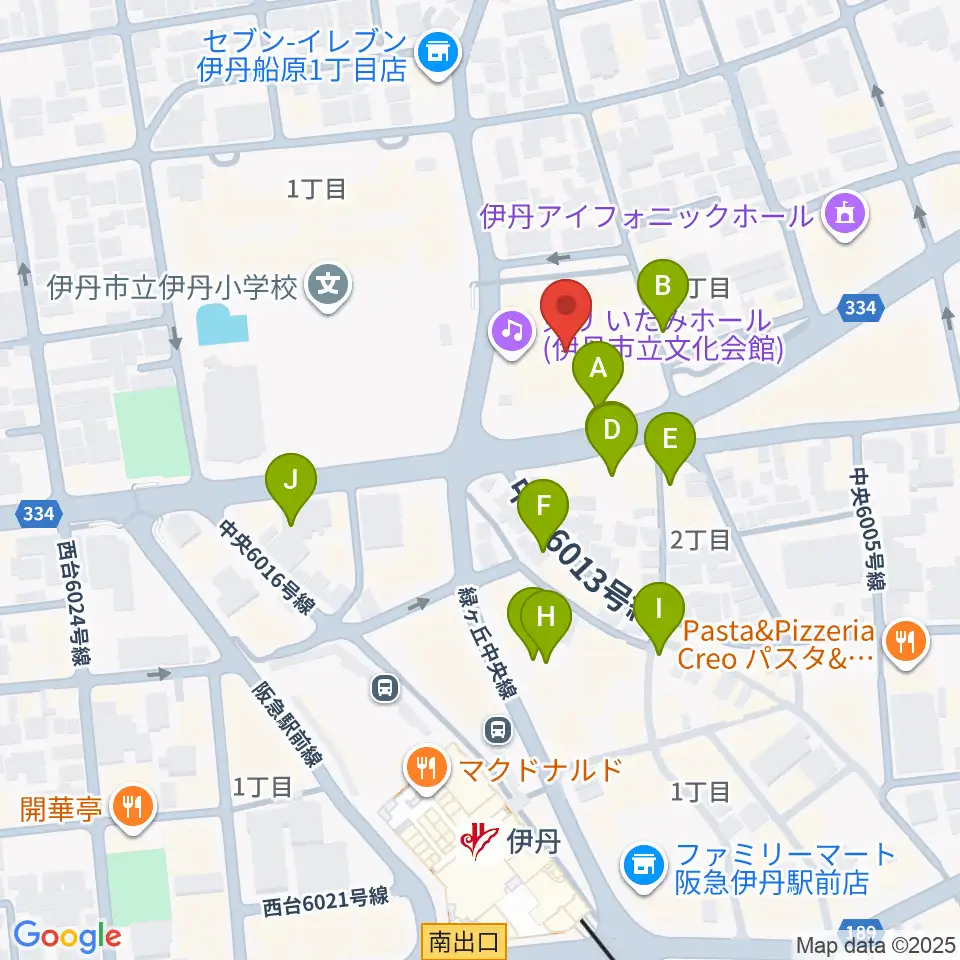 東リ いたみホール周辺の駐車場・コインパーキング一覧地図