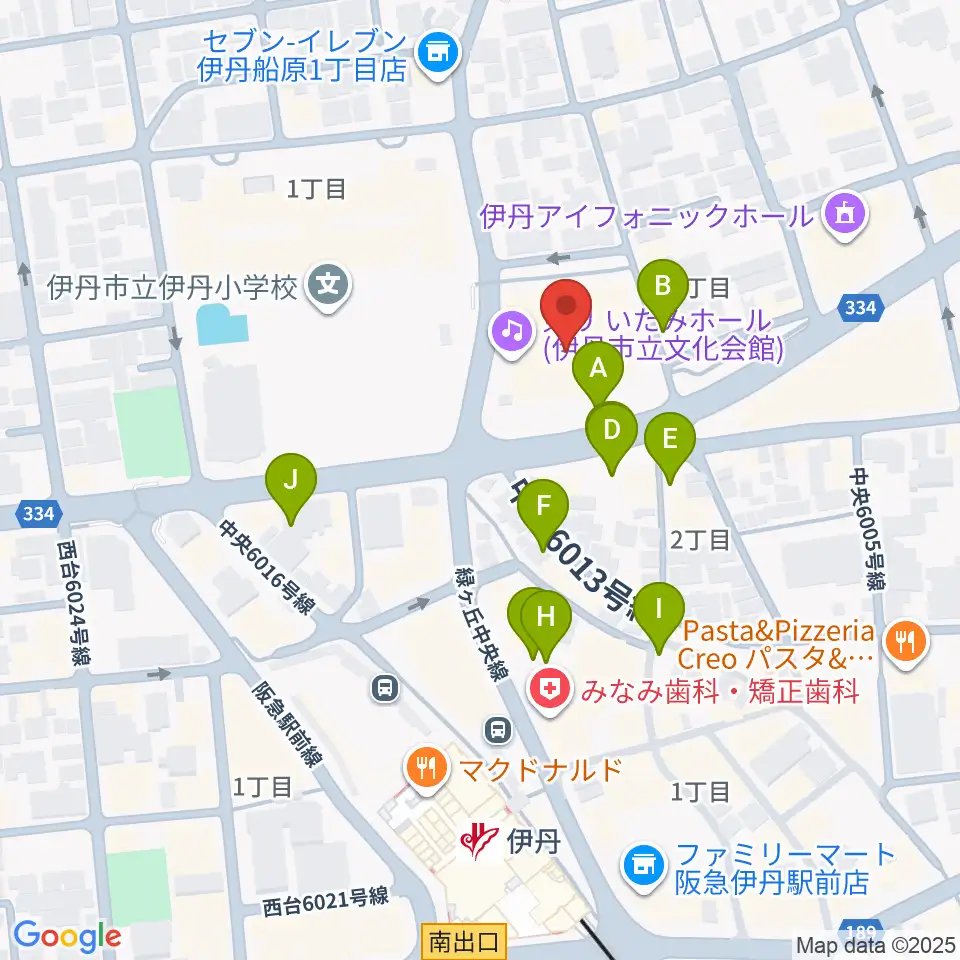 東リ いたみホール周辺の駐車場・コインパーキング一覧地図