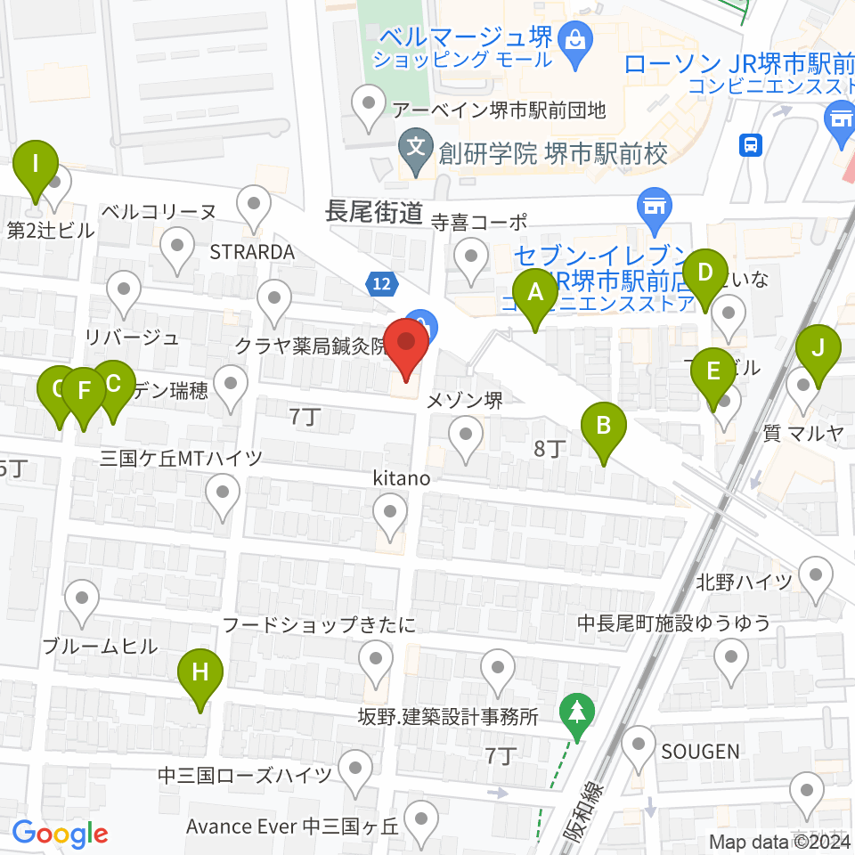 堺レッドハウス周辺の駐車場・コインパーキング一覧地図
