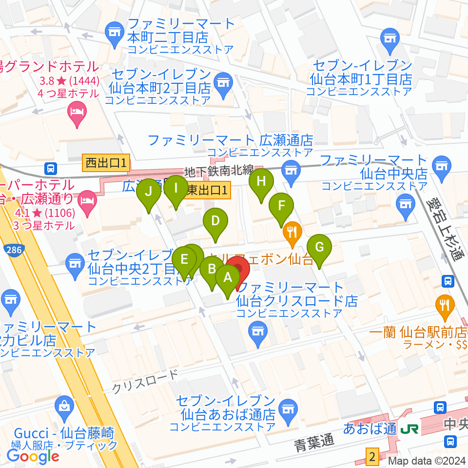 仙台enn 2nd・enn 3rd周辺の駐車場・コインパーキング一覧地図