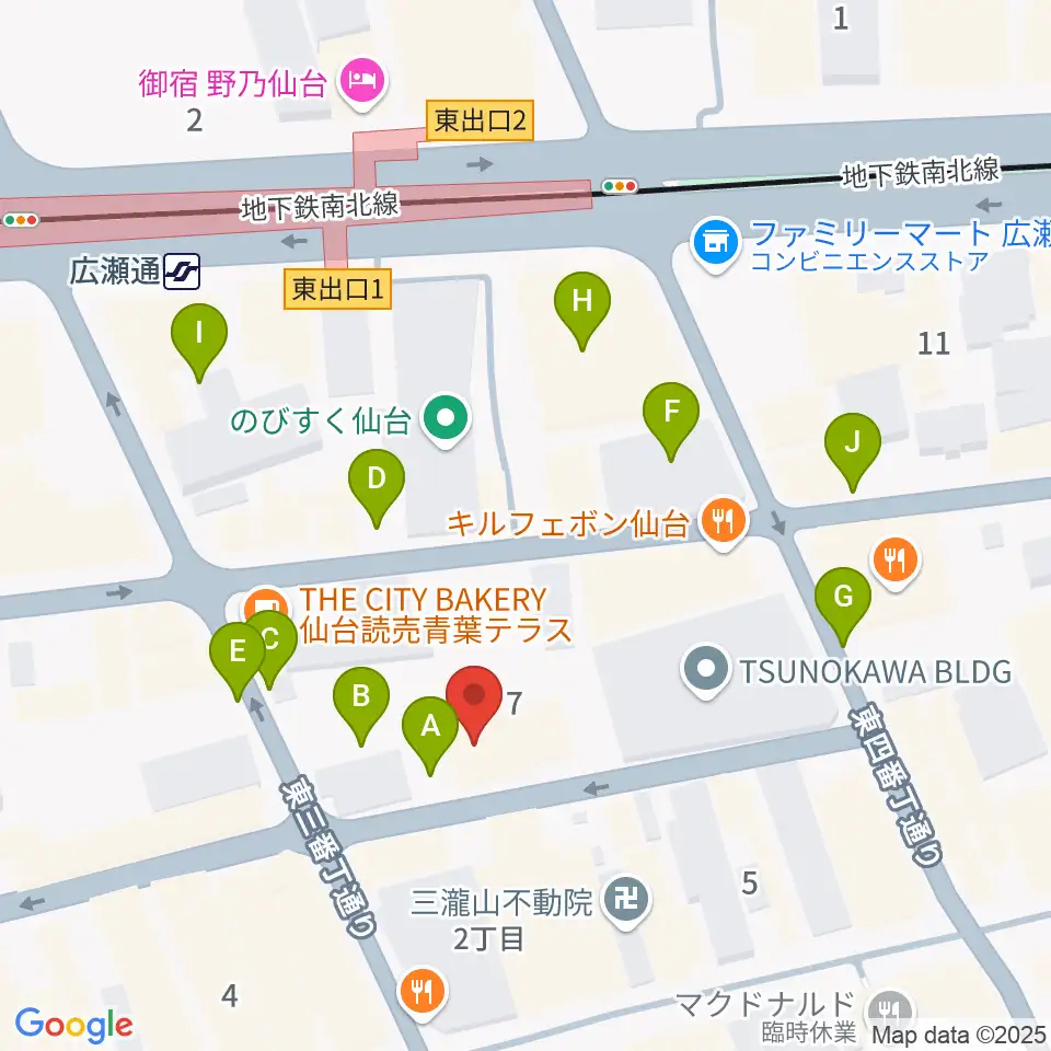 仙台enn 2nd・enn 3rd周辺の駐車場・コインパーキング一覧地図