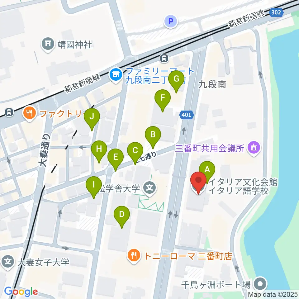 イタリア文化会館 アニェッリホール周辺の駐車場・コインパーキング一覧地図