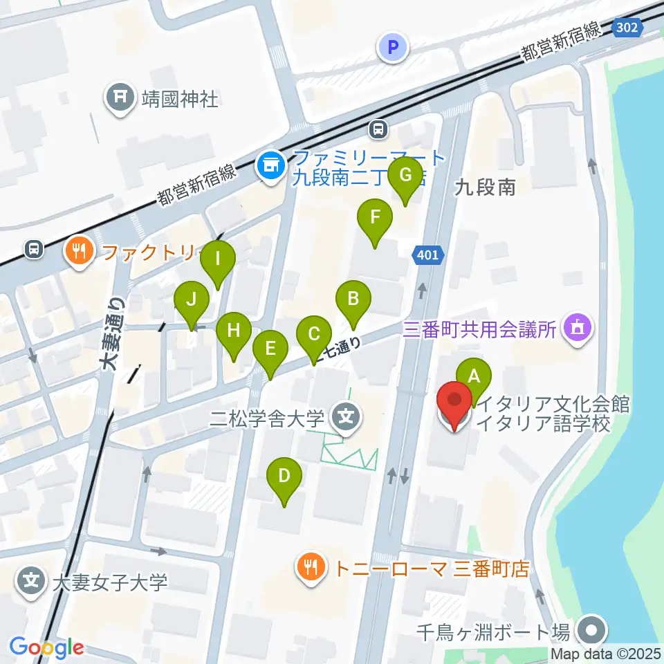 イタリア文化会館 アニェッリホール周辺の駐車場・コインパーキング一覧地図