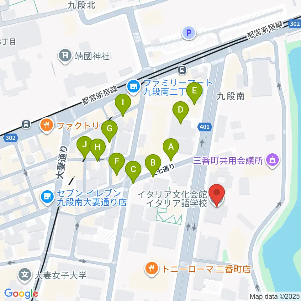 イタリア文化会館 アニェッリホール周辺の駐車場・コインパーキング一覧地図