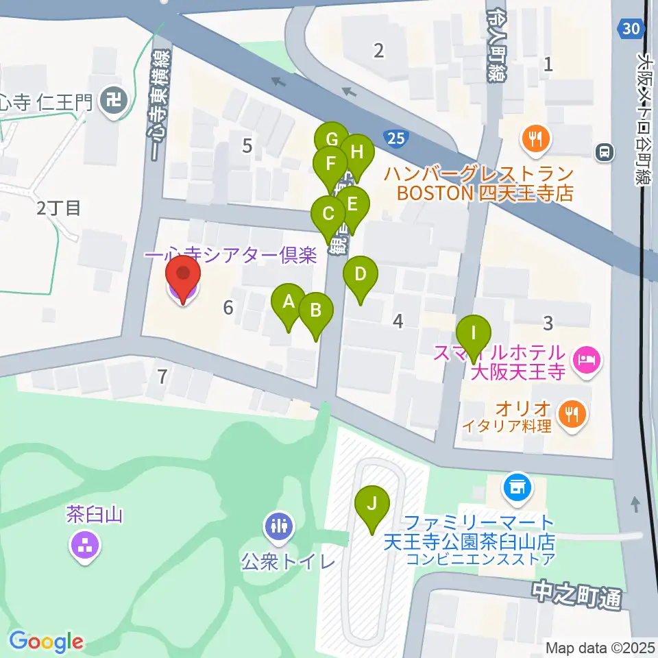 一心寺シアター倶楽周辺の駐車場・コインパーキング一覧地図