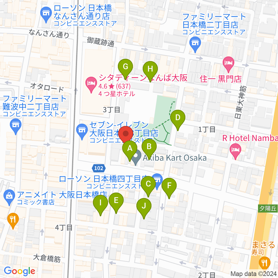 インディペンデントシアター1st周辺の駐車場・コインパーキング一覧地図