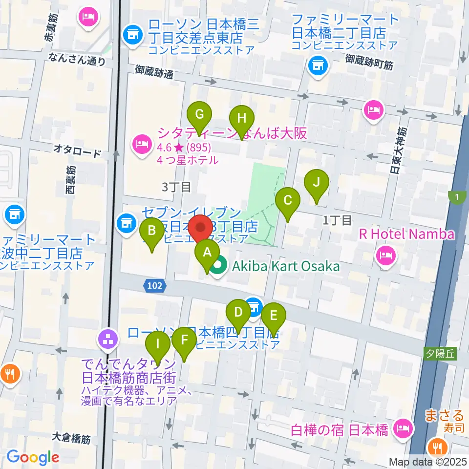 インディペンデントシアター1st周辺の駐車場・コインパーキング一覧地図