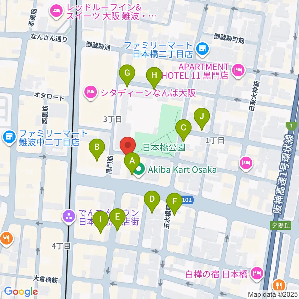 インディペンデントシアター1st周辺の駐車場・コインパーキング一覧地図