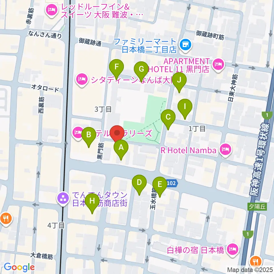 インディペンデントシアター1st周辺の駐車場・コインパーキング一覧地図