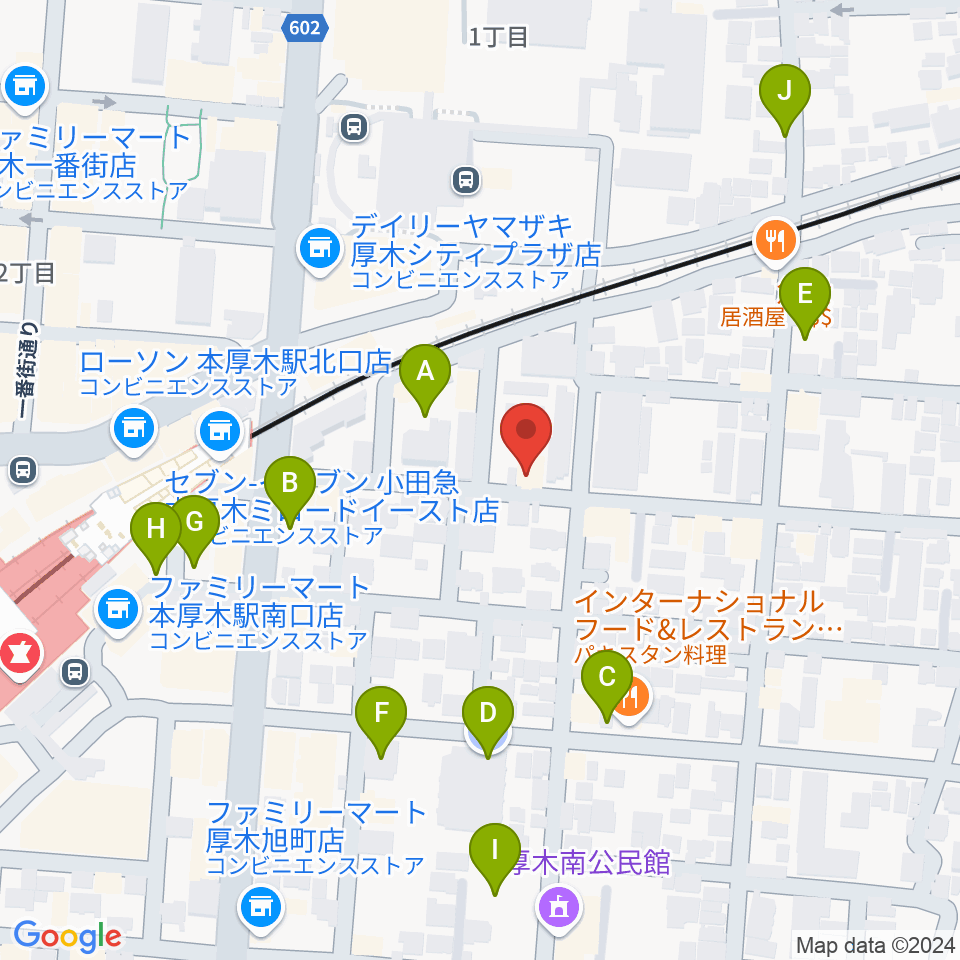 本厚木マッカーサーギャレッジ周辺の駐車場・コインパーキング一覧地図