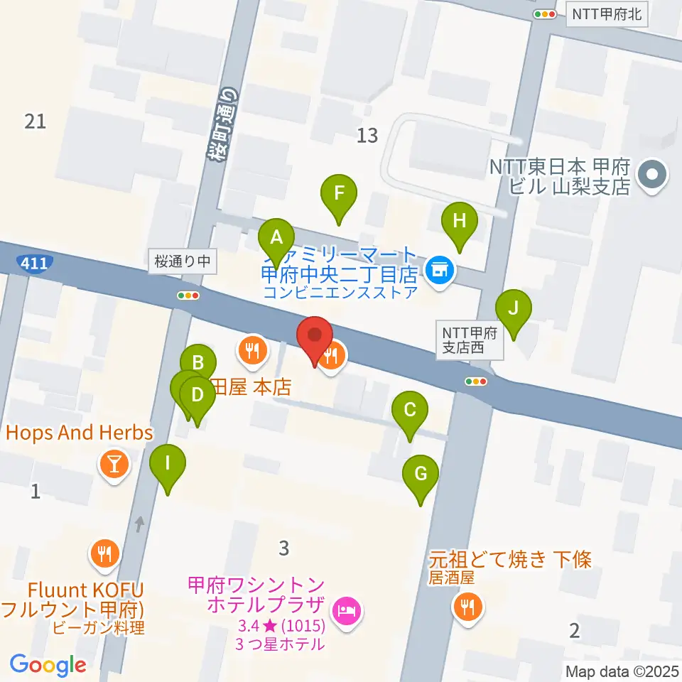 甲府JAZZ IN ALONE周辺の駐車場・コインパーキング一覧地図