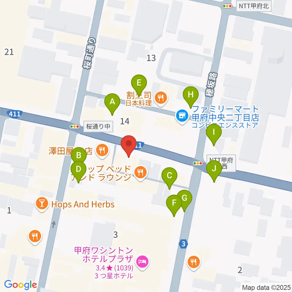 甲府JAZZ IN ALONE周辺の駐車場・コインパーキング一覧地図