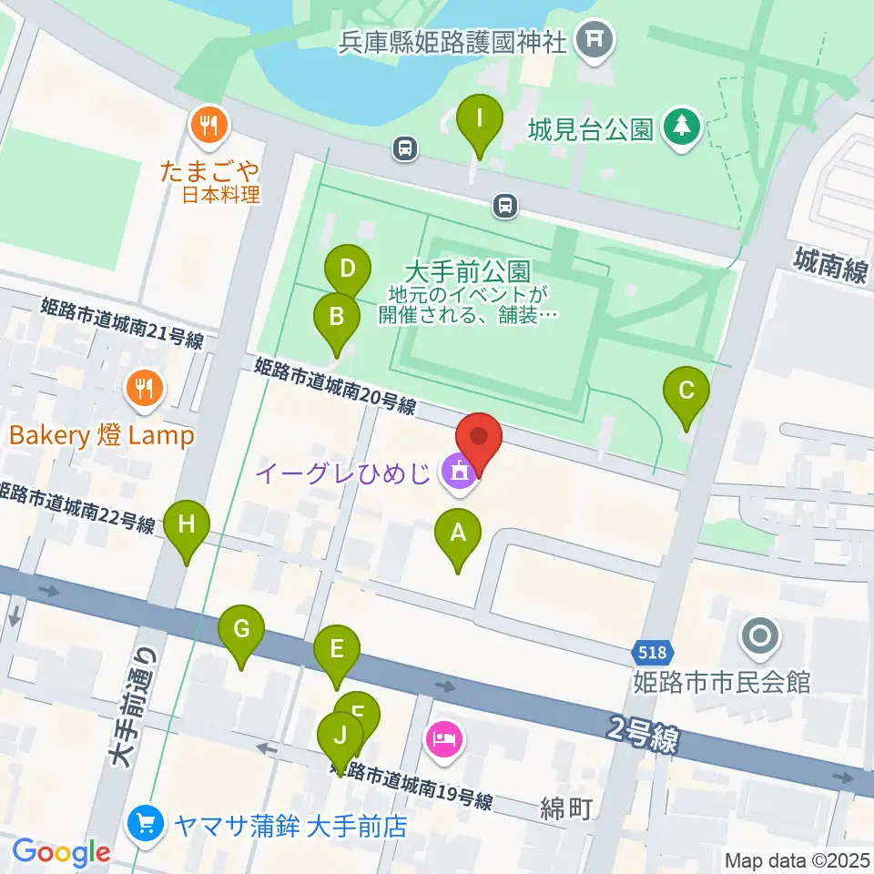 あいめっせホール周辺の駐車場・コインパーキング一覧地図