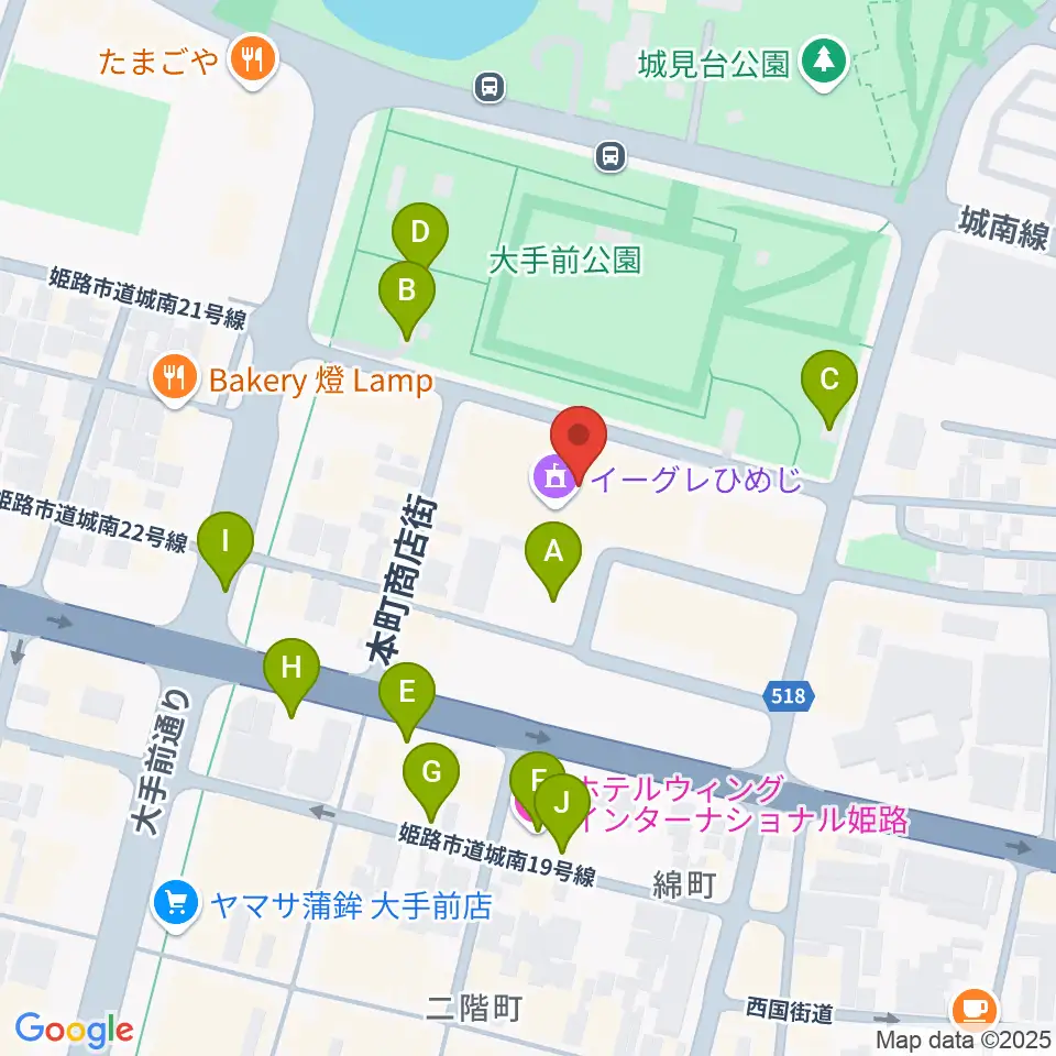 あいめっせホール周辺の駐車場・コインパーキング一覧地図