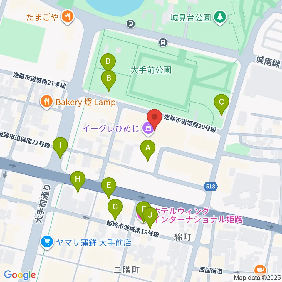 あいめっせホール周辺の駐車場・コインパーキング一覧地図