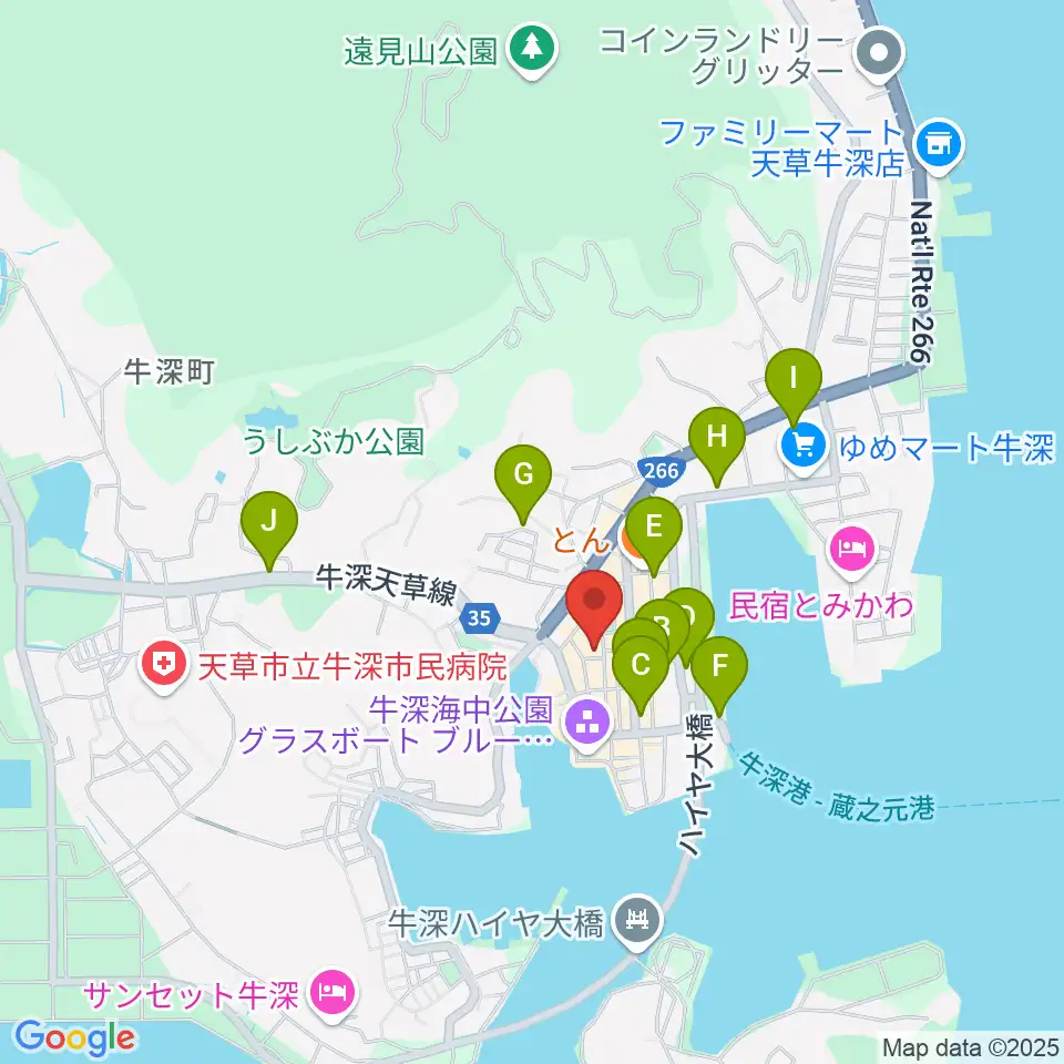 牛深総合センター周辺の駐車場・コインパーキング一覧地図