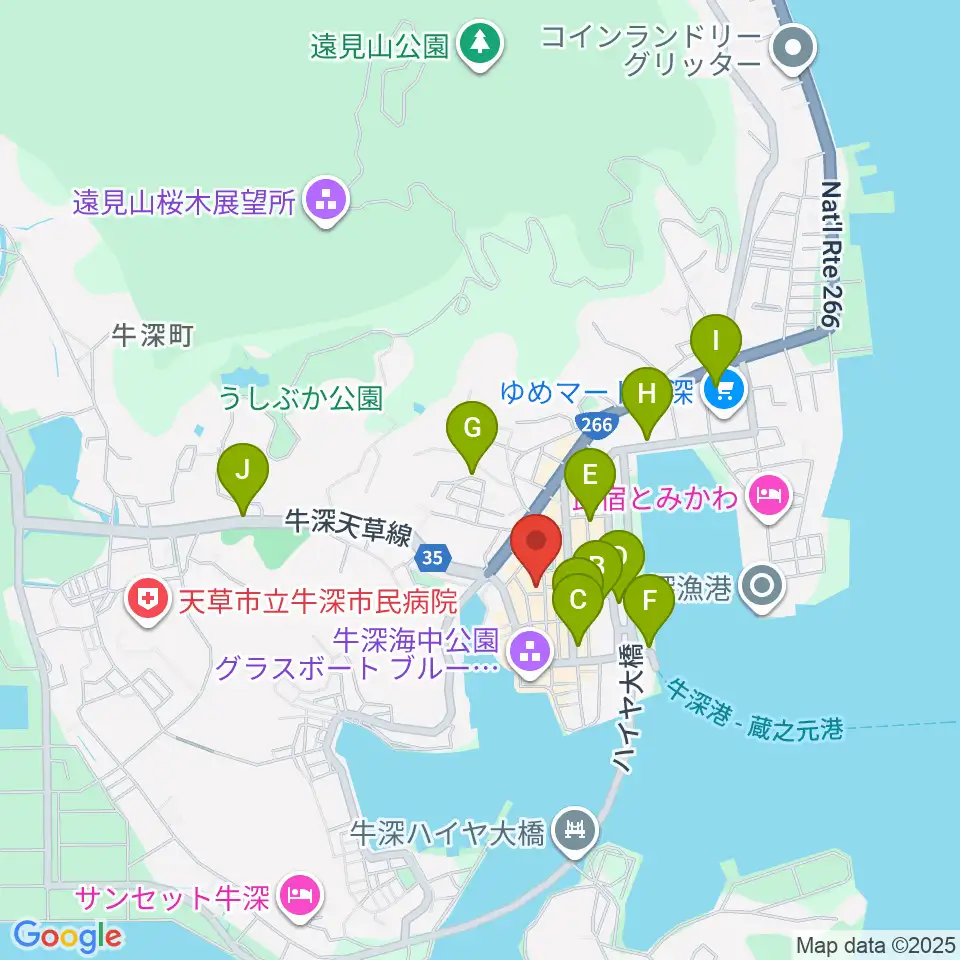 牛深総合センター周辺の駐車場・コインパーキング一覧地図