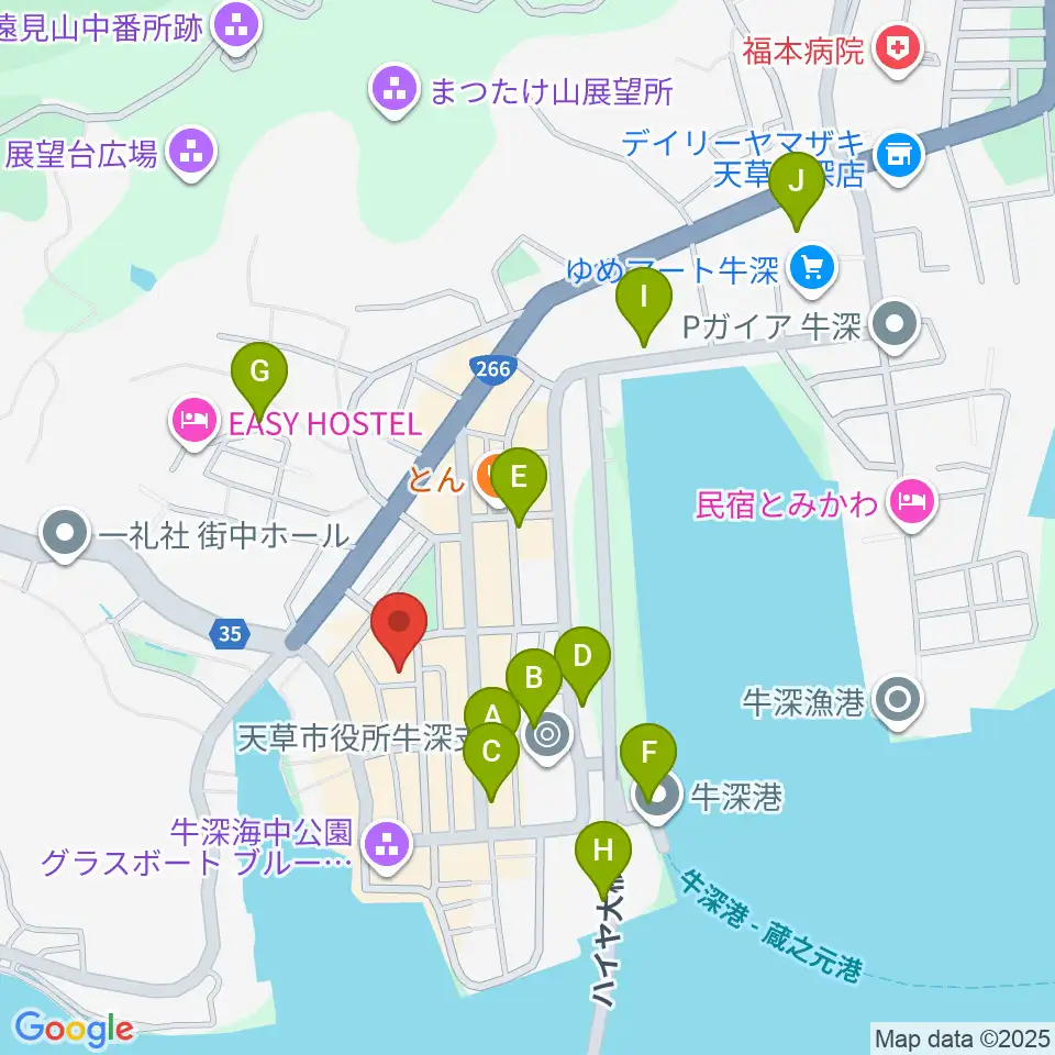 牛深総合センター周辺の駐車場・コインパーキング一覧地図